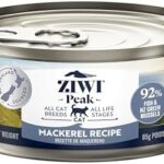 ZIWI Peak Canned Wet Cat Food – All Natural, High Protein, Grain Free, Limited Ingredient, with Superfoods (Mackerel, Case of 24, 3oz Cans)