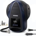 TEROMAS Tire Inflator Portable Air Compressor, Air Pump DC/AC for Car Tires 12V DC and Other Inflatables at Home 110V AC, Digital Electric Tire Pump with Pressure Gauge(Blue)