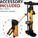 BV Bicycle Pump Durable Bike Floor Pump 17/24 inch Smart Valve Head, 160 psi, Automatically Reversible Presta and Schrader - Image 3