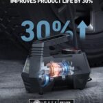AstroAI Tire Inflator Portable Air Compressor Tire Air Pump for Car Tires - Car Accessories, 12V DC Auto Pump with Digital Pressure Gauge, Emergency LED Light for Bicycle, Balloons, Red - Image 3