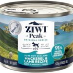 Ziwi Peak Canned Wet Dog Food – All Natural, High Protein, Grain Free, Limited Ingredient, with Superfoods (Mackerel & Lamb, Case of 12, 6oz Cans)