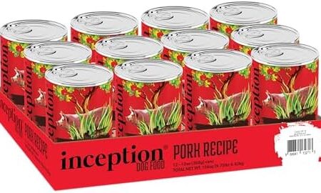 Inception® Wet Dog Food Pork Recipe – Complete and Balanced Dog Food – Meat First Legume Free Wet Dog Food – 12/13oz case