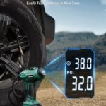 AstroAI Cordless Tire Inflator Air Compressor 20V Rechargeable Battery Powered 160PSI Portable Air Pump with 12V Car Power Adapter Digital Pressure Gauge for Cars Motorcycles JY16P160-18（C2）Green - Image 4