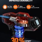 AstroAI Cordless Tire Inflator Air Compressor 20V Rechargeable Battery Powered 160PSI Portable Air Pump with 12V Car Power Adapter Digital Pressure Gauge for Cars Motorcycles JY16P160-18（C2）Red - Image 3