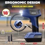 Bullseye Pro Tire Inflator Portable Air Compressor, Car Tire Inflator Portable, Portable Air Pump for Car Tires - 150PSI, 12V DC 1500 mAhs with Tire Pressure Gauge, Rechargeable As Seen On TV(Blue) - Image 6