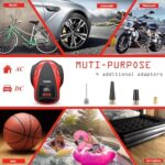 TEROMAS Tire Inflator Portable Air Compressor, Air Pump DC/AC for Car Tires 12V DC and Other Inflatables at Home 110V AC, Digital Electric Tire Pump with Pressure Gauge(Red) - Image 3