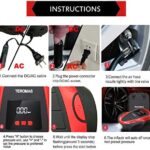 TEROMAS Tire Inflator Portable Air Compressor, Air Pump DC/AC for Car Tires 12V DC and Other Inflatables at Home 110V AC, Digital Electric Tire Pump with Pressure Gauge(Red) - Image 4