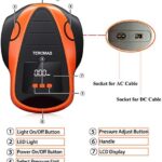 TEROMAS Tire Inflator Portable Air Compressor, Air Pump DC/AC for Car Tires 12V DC and Other Inflatables at Home 110V AC, Digital Electric Tire Pump with Pressure Gauge(Orange) - Image 2