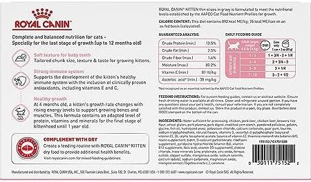 Royal Canin Feline Health Nutrition Kitten Thin Slices in Gravy Canned Cat Food, 3 oz can (18-count) - Image 2