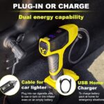 Bullseye Pro Tire Inflator Portable Air Compressor, Car Tire Inflator Portable, Portable Air Pump for Car Tires - 150PSI, 12V DC 1500 mAhs with Tire Pressure Gauge, Rechargeable As Seen On TV(Yellow) - Image 6