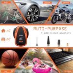 TEROMAS Tire Inflator Portable Air Compressor, Air Pump DC/AC for Car Tires 12V DC and Other Inflatables at Home 110V AC, Digital Electric Tire Pump with Pressure Gauge(Orange) - Image 3