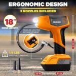 Bullseye Pro Tire Inflator Portable Air Compressor, Car Tire Inflator Portable, Portable Air Pump for Car Tires - 150PSI, 12V DC 1500 mAhs with Tire Pressure Gauge, Rechargeable As Seen On TV(Orange) - Image 6