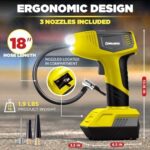 Bullseye Pro Tire Inflator Portable Air Compressor, Car Tire Inflator Portable, Portable Air Pump for Car Tires - 150PSI, 12V DC 1500 mAhs with Tire Pressure Gauge, Rechargeable As Seen On TV(Yellow) - Image 2