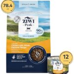 ZIWI Peak Large Chicken Cat Food Bundle- Steam & Dried Chicken w/Whole Mackerel (78.4oz) + Canned Chicken (Case of 12, 6.5oz Cans)