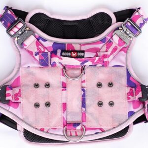 Boss Dog Tactical Harness, Pink Camo, X-Large