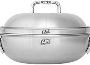 Dongwon Metal 316TI 5 Layers stainless steel Nonstick Party Wok With Lid 11" for Stir-fry dish or a Soup Pot