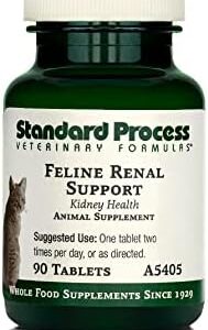 Standard Process Inc. Feline Renal Support - Cat Supplement to Support Kidney & Urinary Health, Cat Supplies with Whole-Food Based Ingredients, Feline Supplement to Aid Kidney Function - 90 Tablets