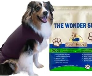 SurgiSnuggly Dog Surgery Recovery Suit for Female Or Male Dogs, Veterinarian Invented Dog Onesie is Better Than A Dog Cone, Custom Milled Fabric is Safe Spay Or Neuter Surgical Recovery Easy XLL PL