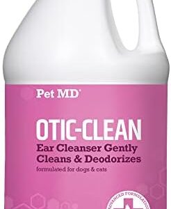 Pet MD Otic-Clean Dog Ear Cleaner - Veterinarian-Formulated Otic Ear Solution for Dogs & Cats - Pet Ear Cleaner for Itch, Odor, & Wax Buildup - Deodorizing Cat Ear Cleaner Solution - 1 Gallon