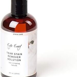 Eye Envy Tear Stain Remover Solution for Cats|100% Natural and Safe|Recommended by Breeders/vets/cat fanciers/Groomers|Contains colloidal Silver|Remove Stains from Fur on Persians and Exotics (8oz.)