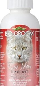 Bio-Groom Ear Mite Treatment - Dog Ear Infection Treatment, Cruelty-Free, Made in USA, Dog Ear Drops, Gentle Wax Remover, Ear Cleaner for Dogs and Cats - 4 fl oz 1-Pack