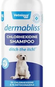 Vetnique Dermabliss Chlorhexidine for Dogs Skin Health - Antibacterial Medicated Dog Shampoo - for Skin Infections & Irritation, Hot Spots & Redness Relief (Medicated Shampoo, 16oz)