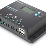 Renogy 10 Amp 12V/24V PWM Negative Ground Solar Charge Controller Compact Design w/LCD Display for AGM, Gel, Flooded and Lithium Battery, Wanderer 10A