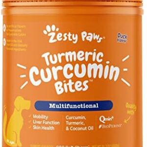 Zesty Paws Turmeric Curcumin for Dogs - for Hip & Joint Mobility Supports Canine Digestive Cardiovascular & Liver Health Coconut Oil for Skin Health with 95% Curcuminoids + BioPerine - 250 Count