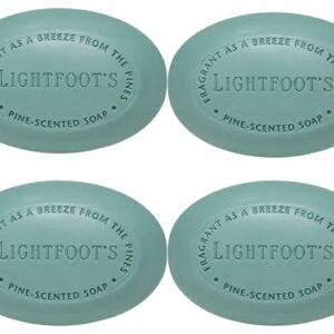 Lightfoot's Pine Soap for Men (Set of 4 Bars) All Natural Pine Scented Mens Athletic Soap for Body or Hands