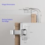 Burks Hinges 2 Pack Lazy Susan Hardware 90 Degree Pie Cut Bifold Door Hinge Corner Cabinet Door Hardware - Image 6