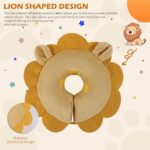 IEUUMLER Inflatable Recovery Dog Collar, Protective Donut Cone, Adjustable Soft Collar for Dog and Cat After Surgery Prevent from Biting & Scratching EU002 - Brown Lion M+ - Image 6