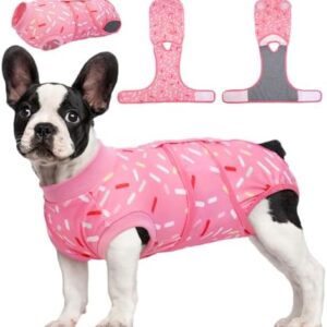 Kuoser Recovery Suit for Female Male Dogs, Dog Surgery Recovery Suit, Dog Onesie After Surgery Spay Neuter, Anti-Licking Pet Surgical Recovery Snugly Suit, Bodysuit for Abdominal Wounds Skin Disease