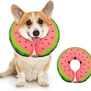 Dog Cone Collar for Small Medium Large Dogs for After Surgery, Pet Inflatable Neck Donut Collar Soft Protective Recovery Cone for Dogs and Cats - Alternative E Collar Does not Block Vision - Pink,S