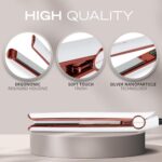 Corioliss C1 Flat Iron Hair Straightener Professional Titanium Plates Temperature Control Travel Case (White Copper) - Image 4