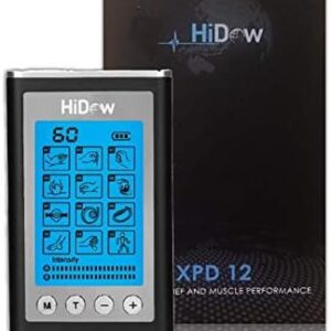 HiDow XPD Dual Channel TENS EMS Unit 12 Modes Muscle Stimulator Pain Relief Therapy Electronic Pulse Massager for Sore Muscles in Your Shoulders, Back Sciatica Pain, Ab's, Legs, Knee's and More