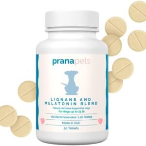 PranaPets Lignans & Melatonin Blend Naturally Aids in Relieving Symptoms of Cushing's Disease in Dogs | Helps Promote Healthy Adrenal Balance & Overall Well-Being | 1 MG Melatonin, 10 MG Lignans