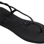 Havaianas Women's Soleil Sandals - Two Strap Sandals for Women - Black, 11/12