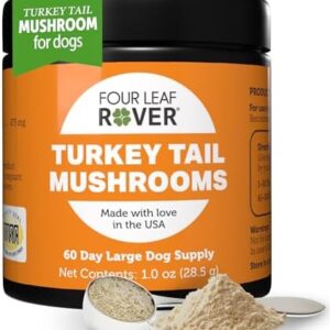 Turkey Tail Mushroom for Dogs - Whole, Organic Mushroom Extract - Over 50% Beta-Glucan - Third Party Tested, Made in The USA - No Grains No Fillers - 60 Day Large Dog Supply