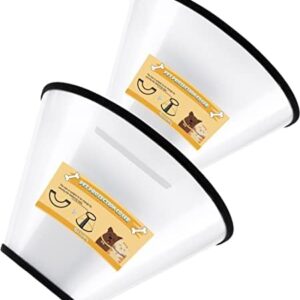 Soft Dog Cone Collar, 2 PCS (for Exact Size) Flexible Plastic Cone for Dogs After Surgery, Dog Recovery Collar, Adjustable E-Collar for Large/Medium/Small Dogs Cat, Comfy Elizabethan Collar (XXL)