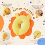 IEUUMLER Inflatable Recovery Dog Collar, Protective Donut Cone, Adjustable Soft Collar for Dog and Cat After Surgery Prevent from Biting & Scratching EU002 - Orange Lion L - Image 4