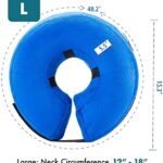 E-KOMG Dog Cone After Surgery, Protective Inflatable Collar, Blow Up Dog Collar, Pet Recovery Collar for Dogs and Cats Soft (Large(12"-18"), Blue) - Image 2