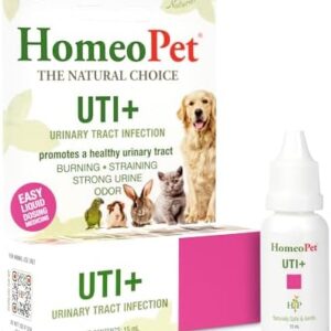 HomeoPet UTI Plus Urinary-Tract Relief, Supportive UTI Medicine for Dogs, Cats, and Other Pets, 15 ml