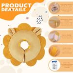 IEUUMLER Inflatable Recovery Dog Collar, Protective Donut Cone, Adjustable Soft Collar for Dog and Cat After Surgery Prevent from Biting & Scratching EU002 - Brown Lion M+ - Image 3
