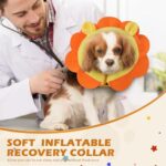 IEUUMLER Inflatable Recovery Dog Collar, Protective Donut Cone, Adjustable Soft Collar for Dog and Cat After Surgery Prevent from Biting & Scratching EU002 - Orange Lion L - Image 5