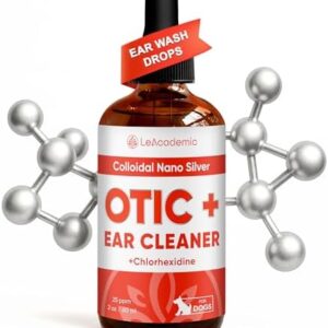 Dog Ear Cleaner to Help with Wounds, Scratches, Bites, Itching & Irritation | Dog Ear Infection Treatment OTIC+ | Silver + Chlorhexidine Care for All Breeds | Drops in 1.9-oz Bottle