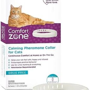 Comfort Zone Cat Calming Collar: 1 30-Day Calming Collar; Cat Pheromones Help Anxiety, Reduce Stress, Urine Marking, Scratching; Indoor or Outdoor Cats; Long-Lasting