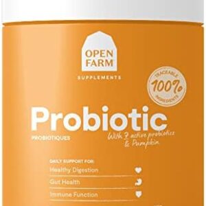 Open Farm Probiotic Chews, Dog Supplement, Dog Vitamins, Supports Normal Flora and Bowel Movement Using Traceable and Vet-Approved Ingredients, 12.7 oz, 90 Count