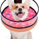 Dog Cone, Dog Surgery Collar, Inflatable Cones for Small Medium Large Dogs, Pink Doughnut Dog Recovery Collar, Does not Impede Vision