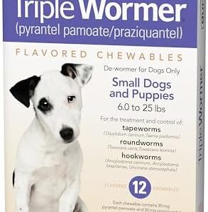 DURVET 12-Pack Triple Wormer Tablets for Puppies and Small Dogs