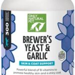 Only Natural Pet Brewer's Yeast & Garlic Chewables - All-Natural Flea & Tick Prevention for Dogs - Fortified with B Vitamins - Promotes Healthy Skin & Coat - 300 Count Tablet